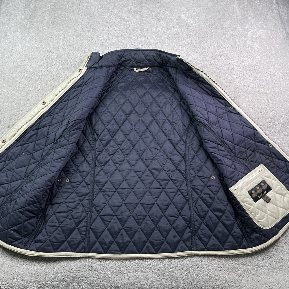 Barbour Vest Womens 16 Tan Quilted Full Zip Snap Front Wray Gilet Equestrian - Picture 7 of 14
